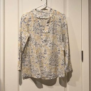 Linen Floral Blouse